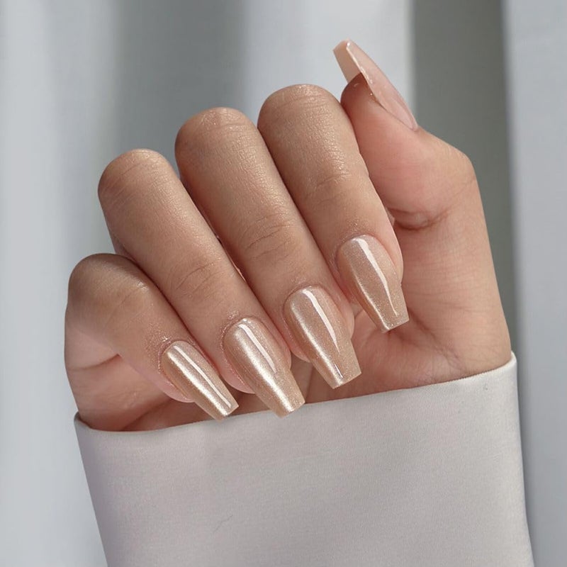 btartboxnails أظافر BTArtboxnails بتصميم عين القطة XCOATTIPS - أطراف أظافر جل ناعمة على شكل نعش، أظافر لامعة قصيرة قابلة للضغط، أظافر أكريليك صناعية قابلة للإزالة، أظافر لاصقة متوفرة بـ 16 مقاسًا - مجموعة تمديد أظافر مكونة من 160 قطعة، أورورا - Image 3